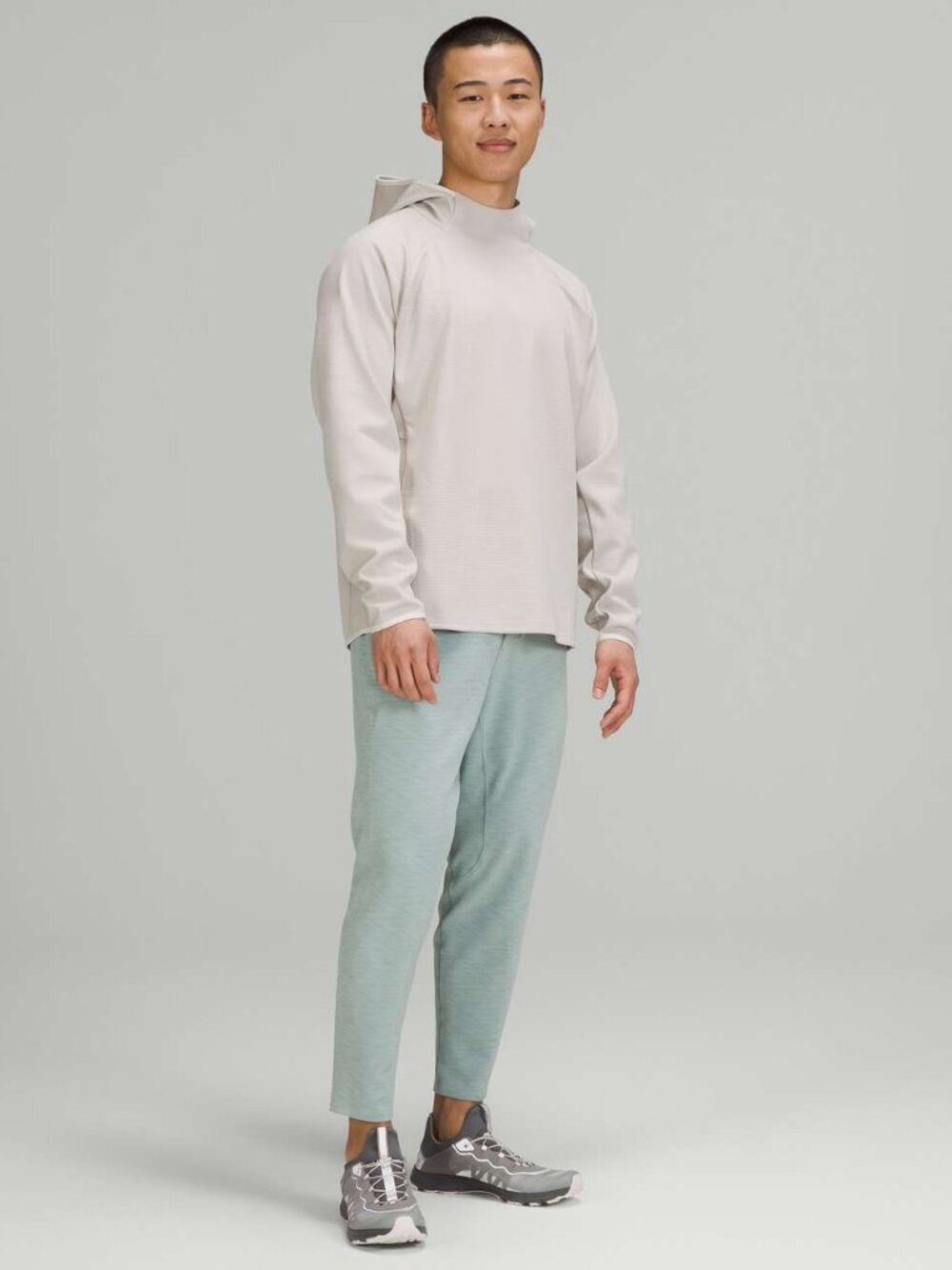 Lululemon GridLiner Fleece Hoodie Heathered Dove Grey Size Small - Picture 2 of 8